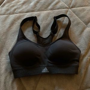 adidas black athletic small sports bra brand new